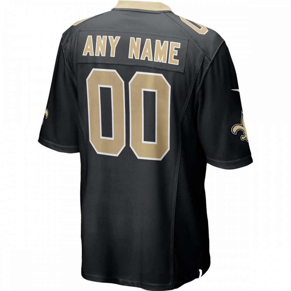 New Orleans Saints Nike Custom Game Jersey - Black-GridironStore